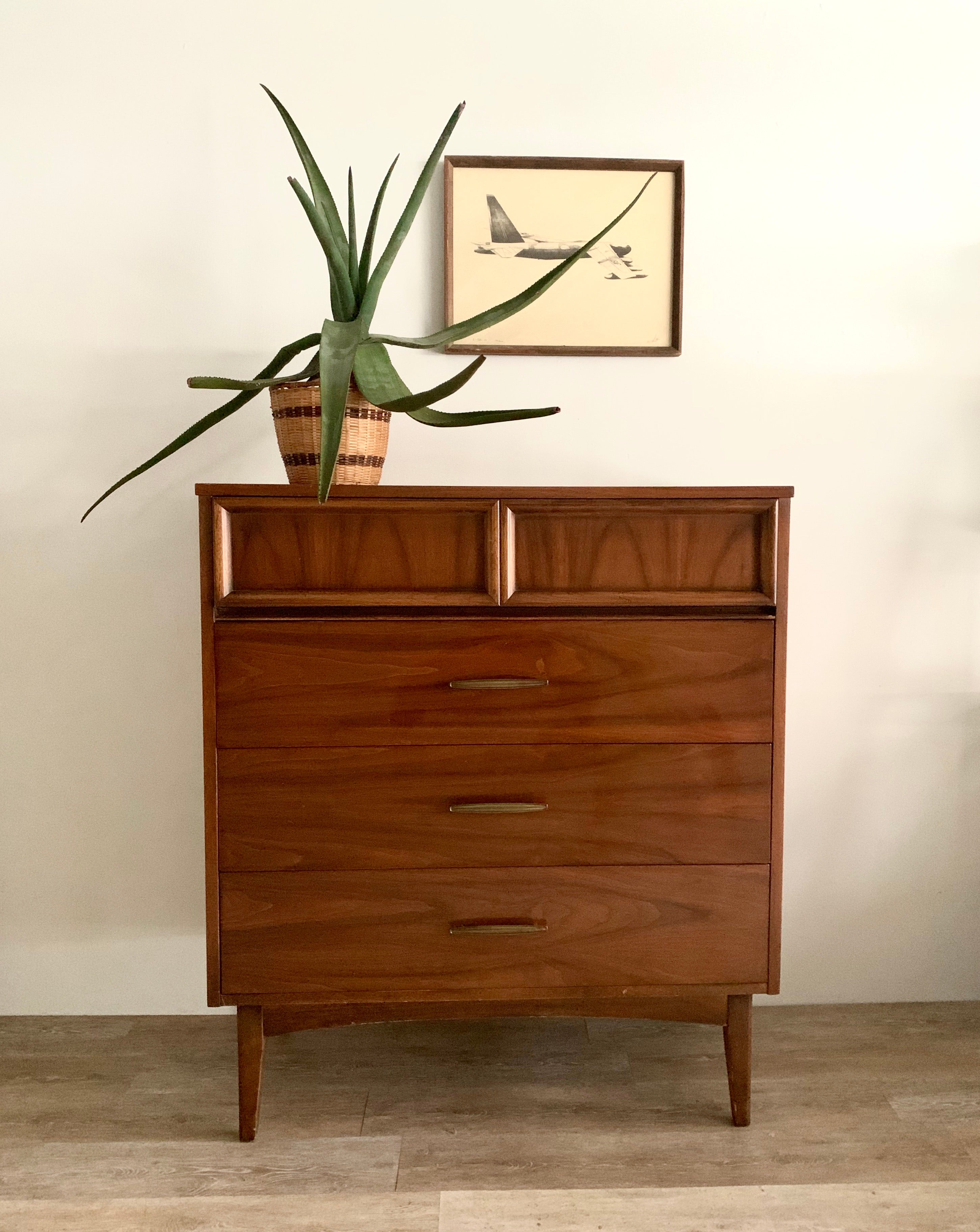 Tall Four Drawer Mid-Century Dresser