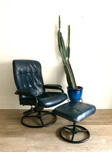 Vintage Canadian Lounge Chair in Blue