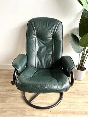 Vintage Green Lounge Chair & Ottoman