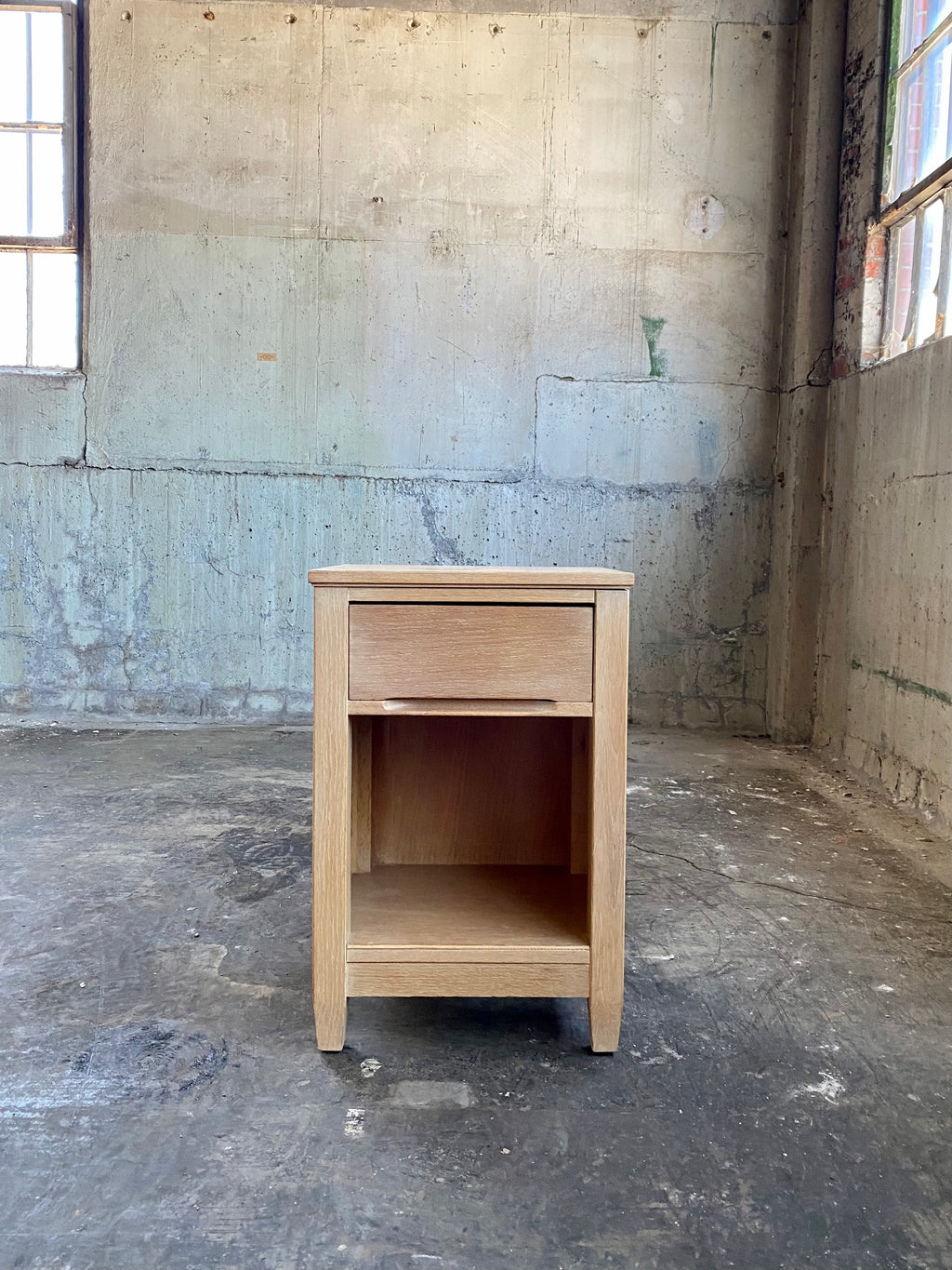 Vintage Light Wood Nightstand End Table