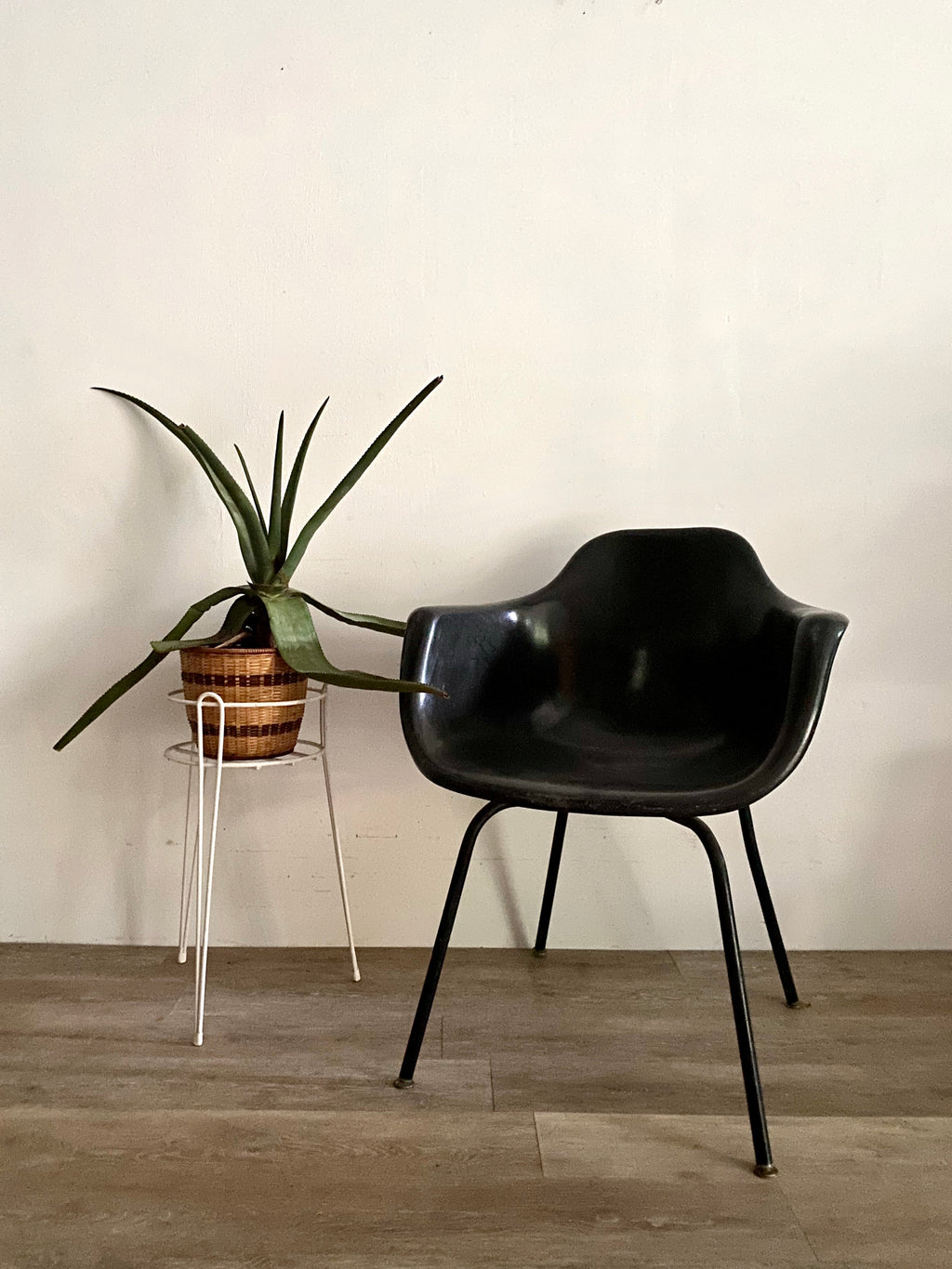 Vintage Black Fiberglass Armchair