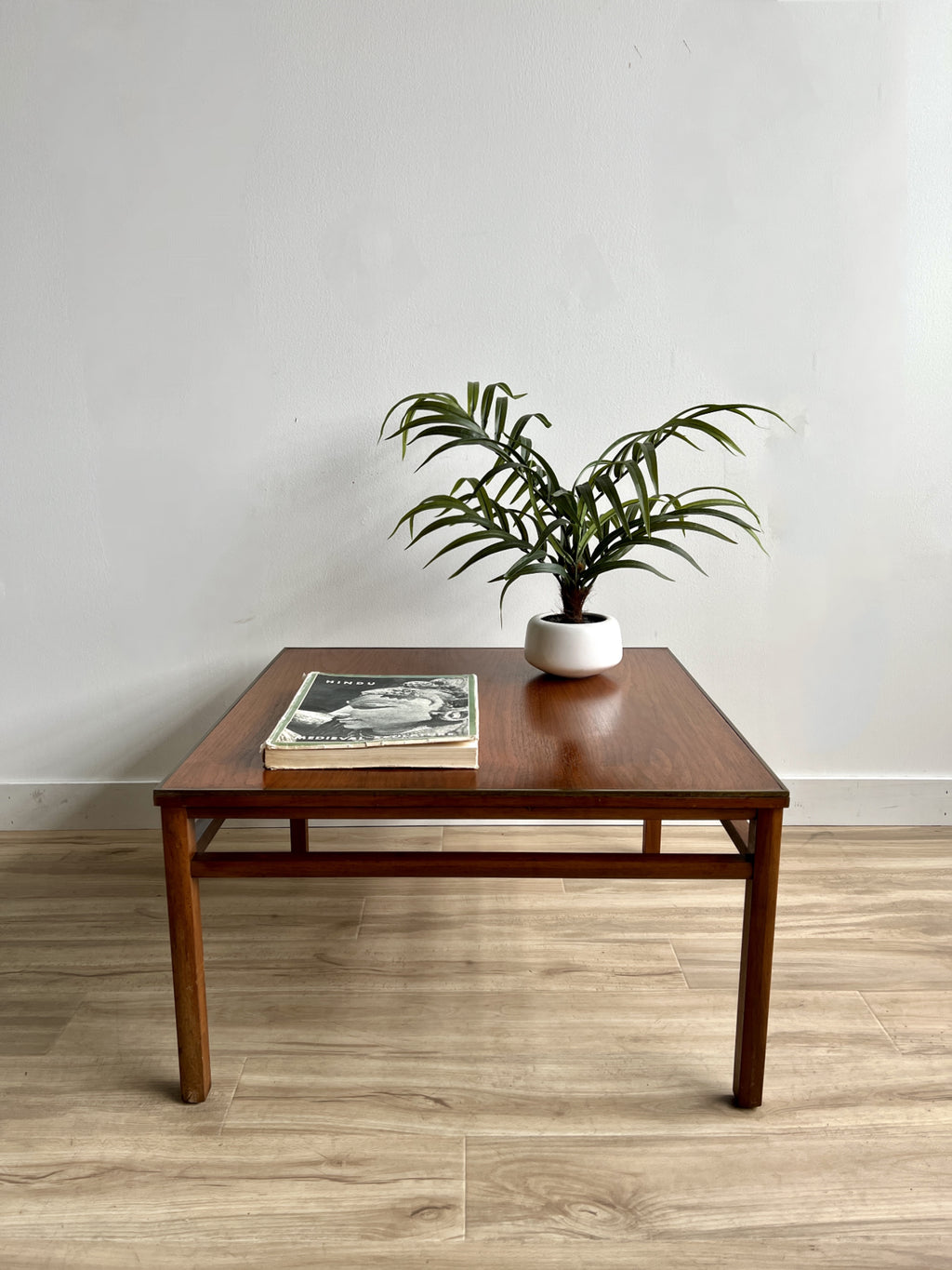 Vintage Mid Century Coffee Table with Brass Detail