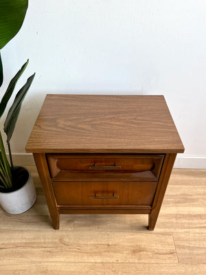 Vintage Mid Century Two Drawer Night Stand