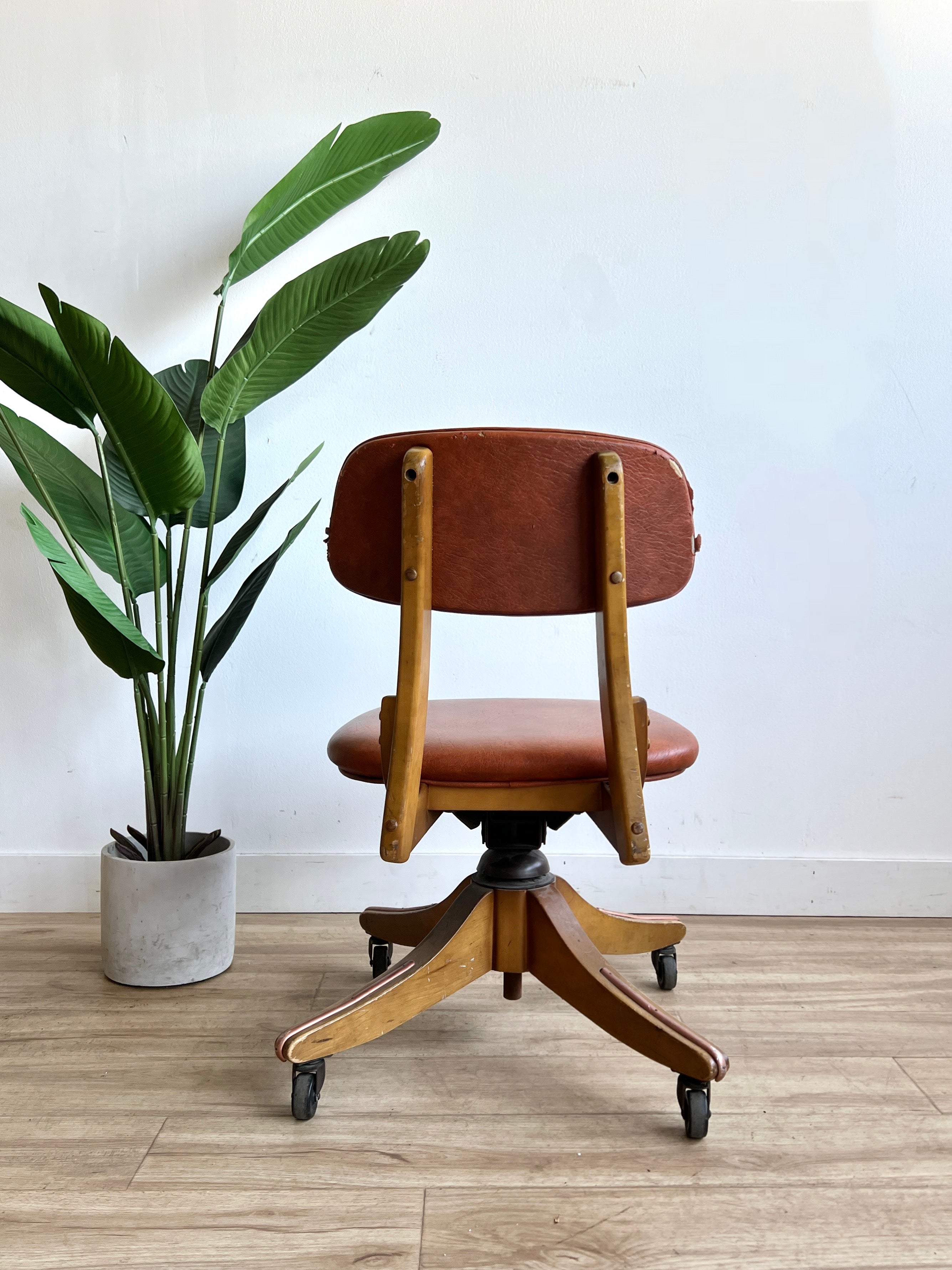 Vintage Desk Chair in Your Choice of Leather