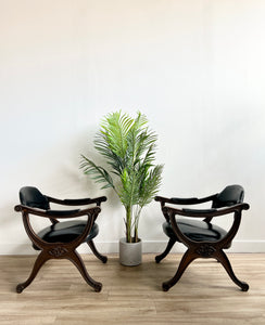 Pair of Vintage Vegan Leather Lounge Chairs