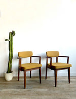 Pair of Mid Century Armchairs in Yellow