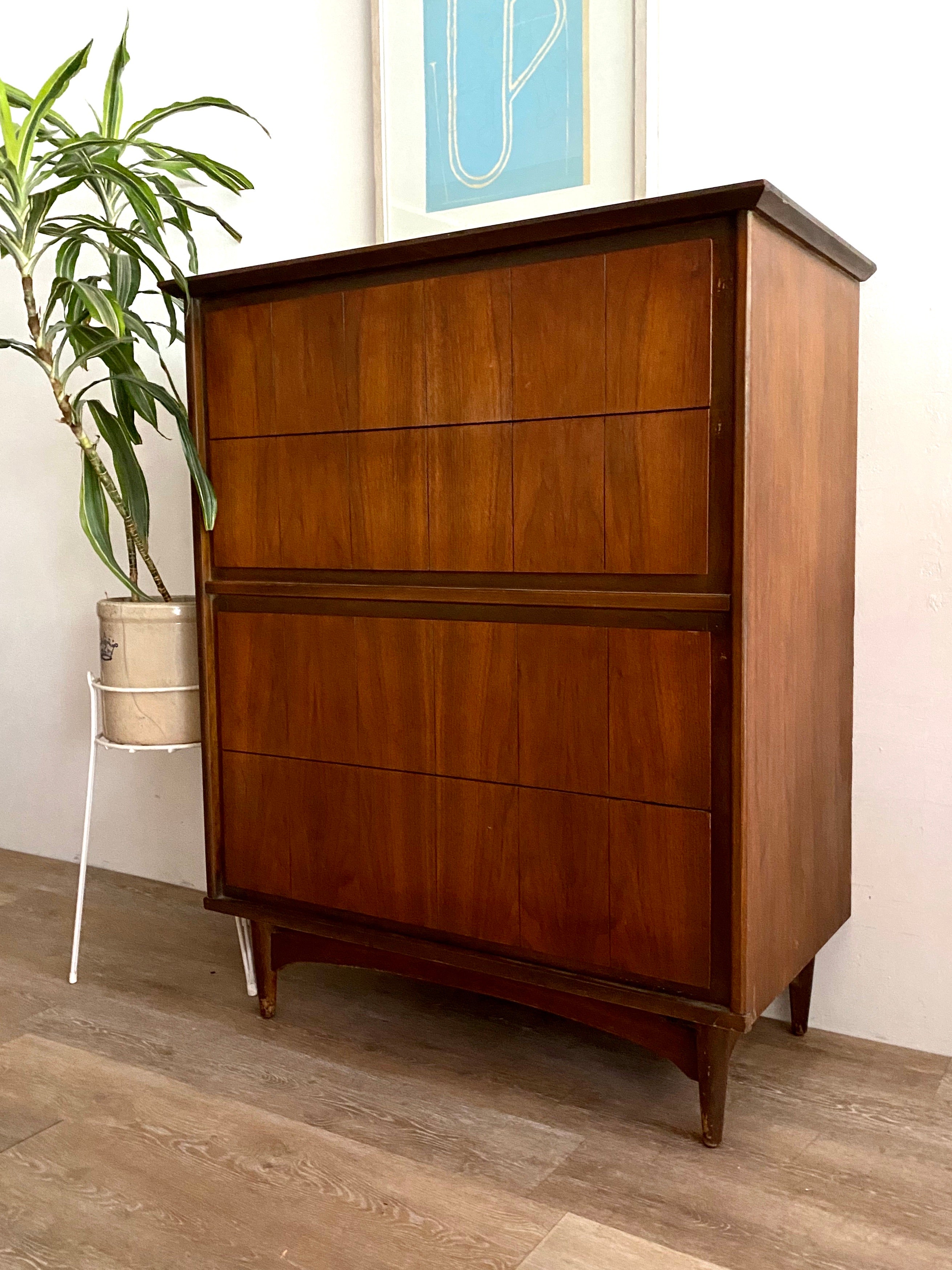 Tall Mid-Century Dresser with Four Drawers