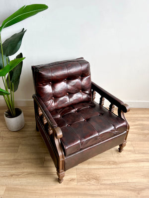 Vintage Vegan Leather Lounge Chair