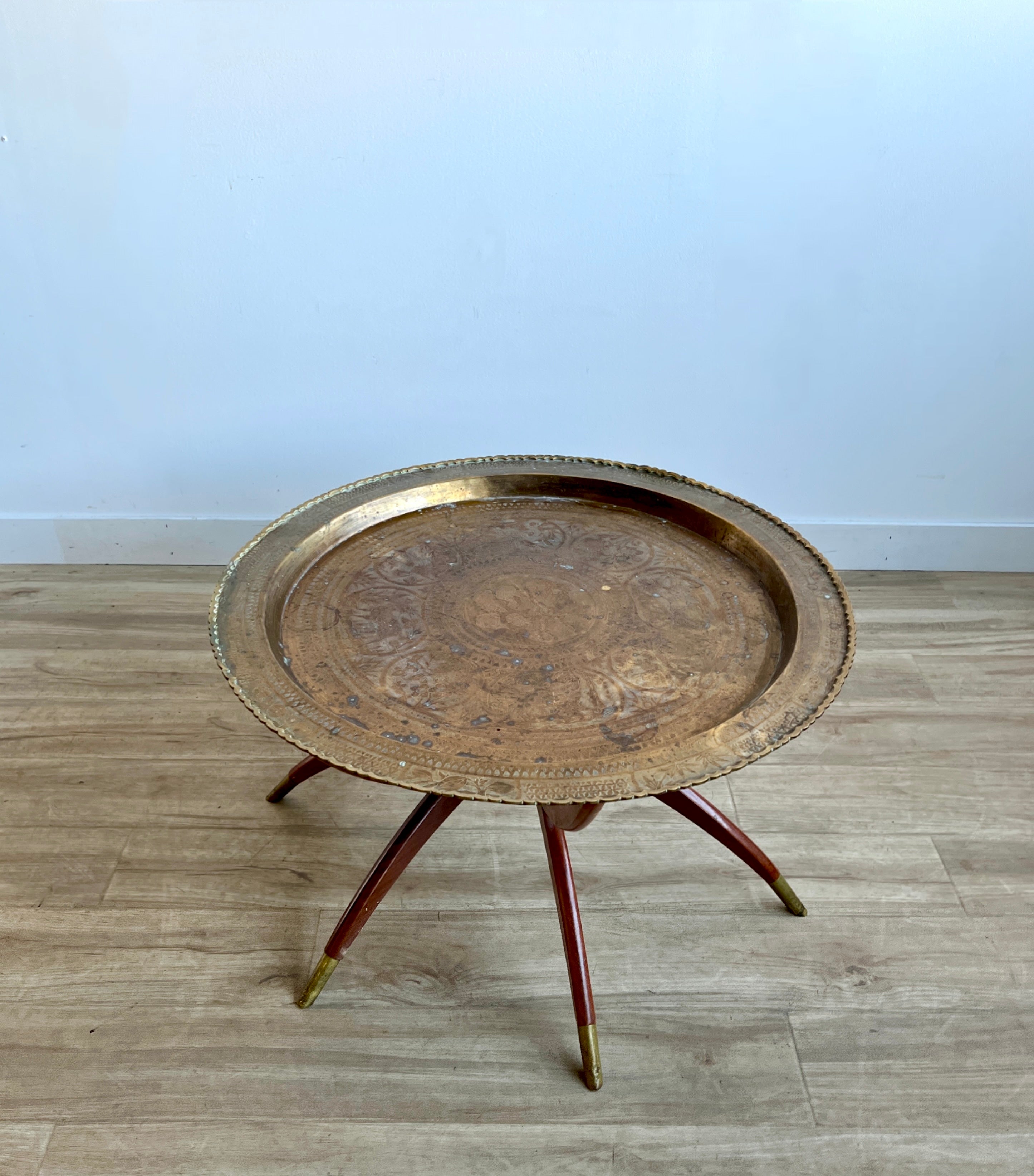 Vintage Brass Campaign Style Coffee Table