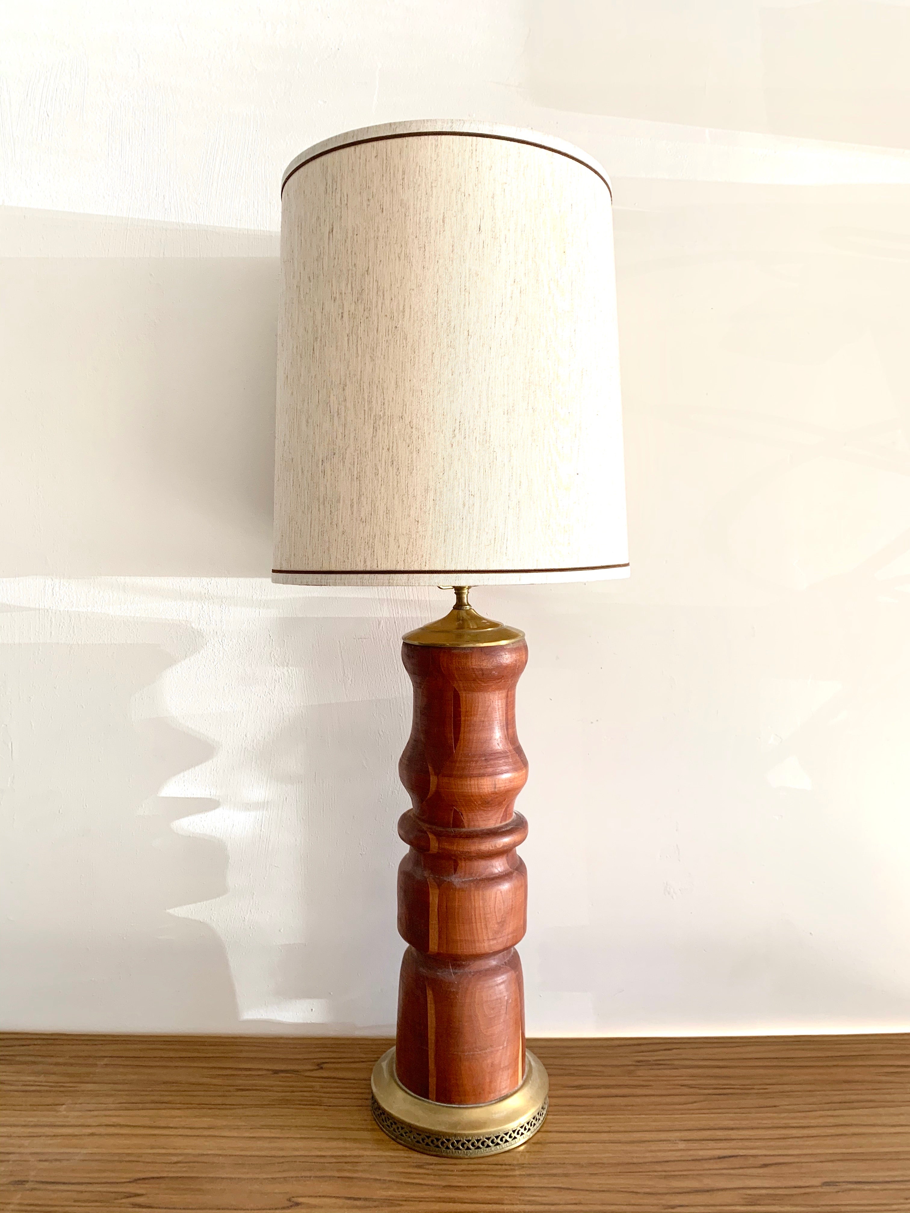 Vintage Turned Walnut Lamp