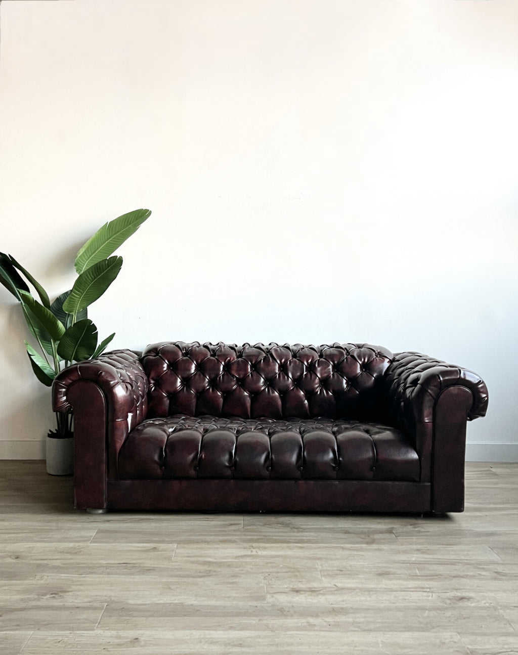 Vintage Leatherette Chesterfield Sofa