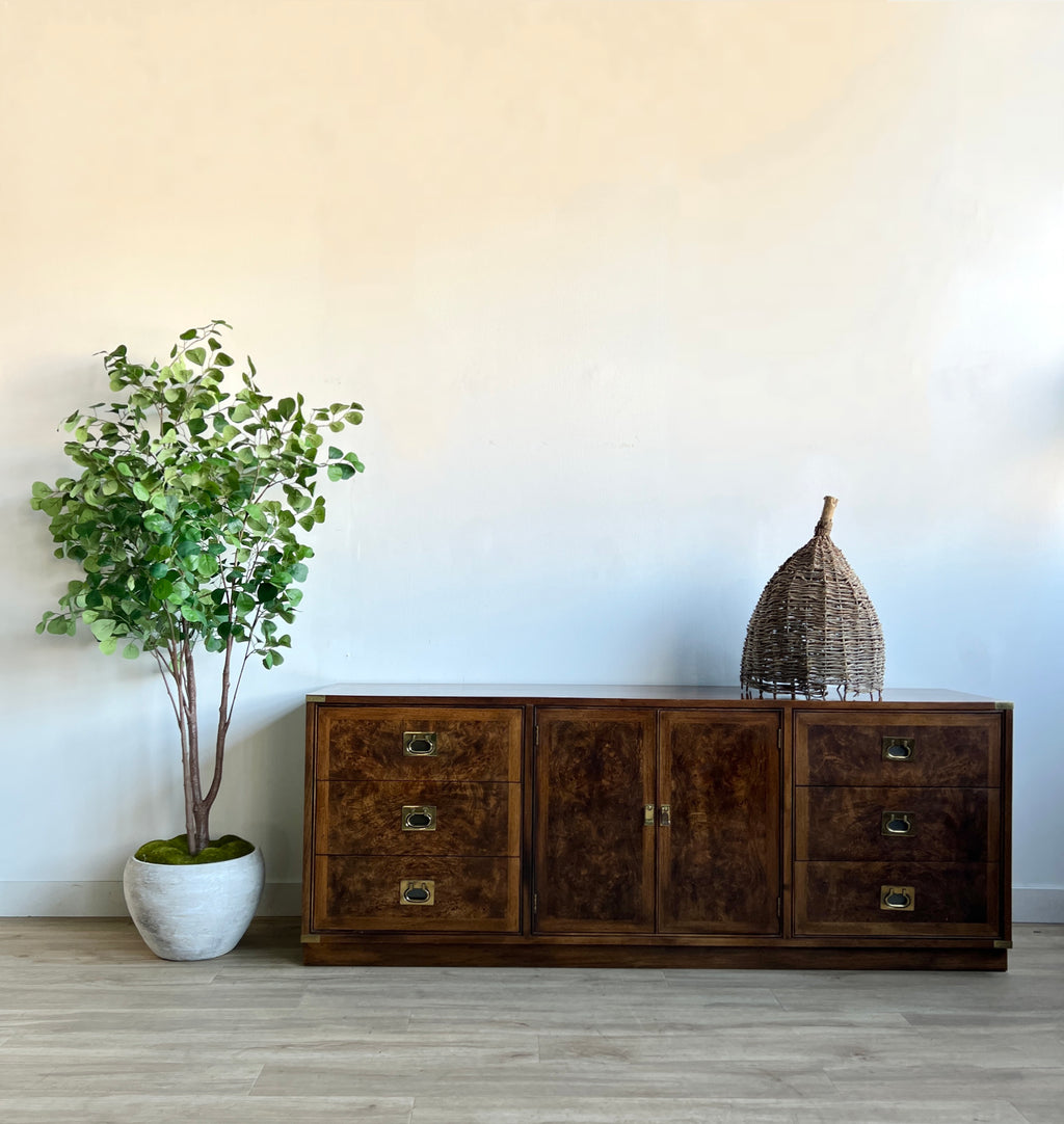 Vintage Campaign Style Nine Drawer Dresser