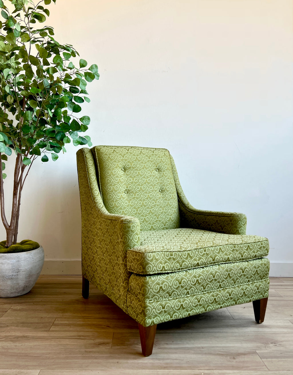 Vintage Mid Century Lounge Chair in Green