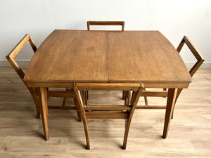 Vintage Dining Set With Four Chairs & Upholstery