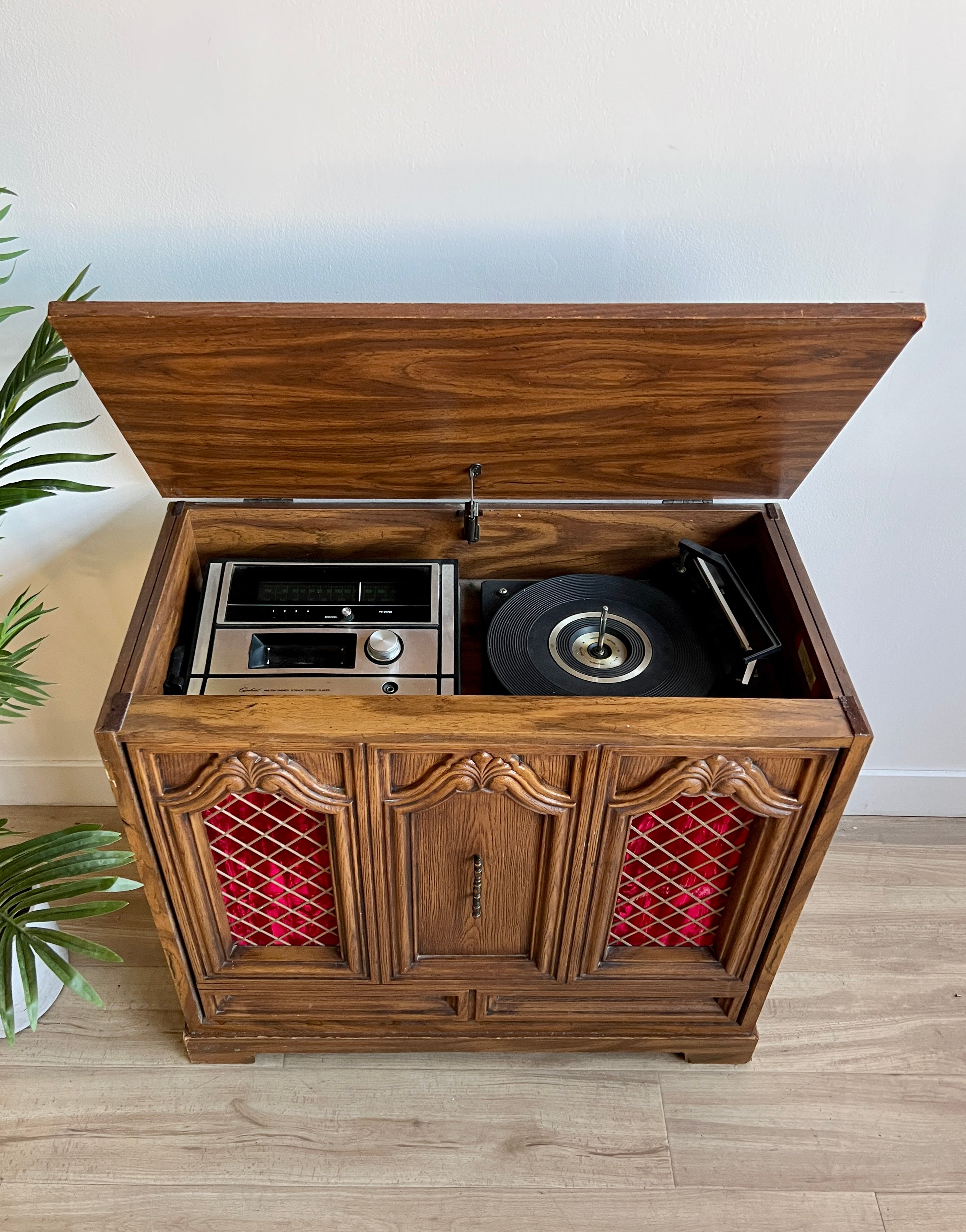 Vintage 1970s Record Console