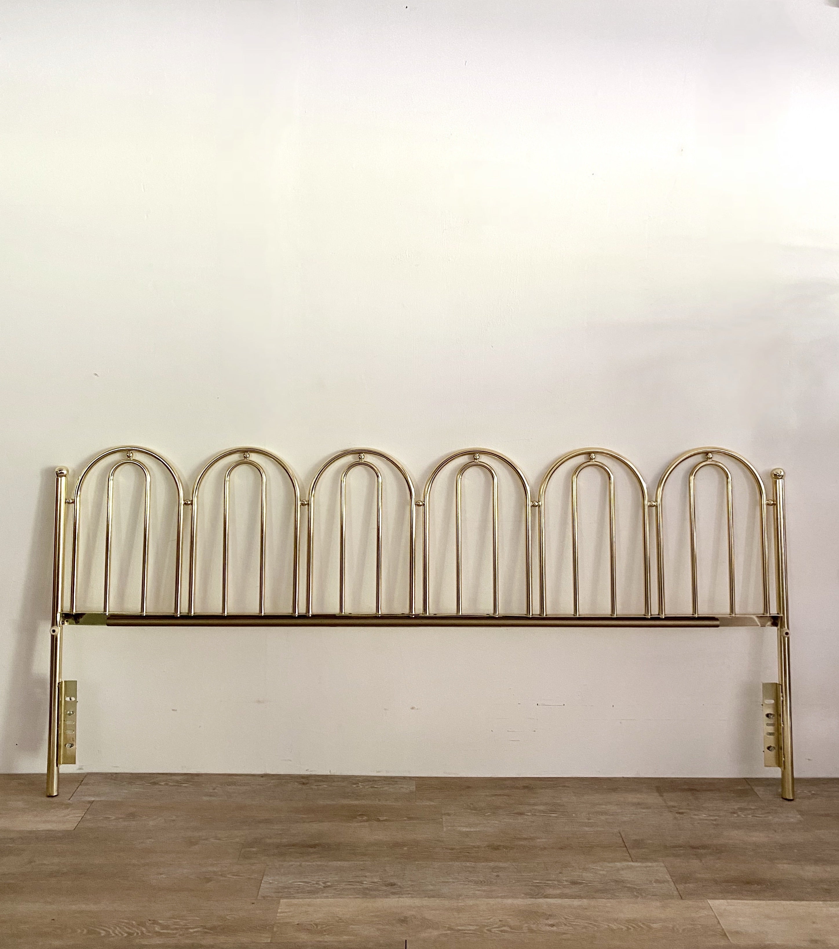 King Size Vintage Brass Finish Headboard – Home and Closet Vintage