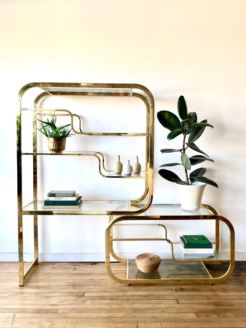 Vintage Brass Etagere
