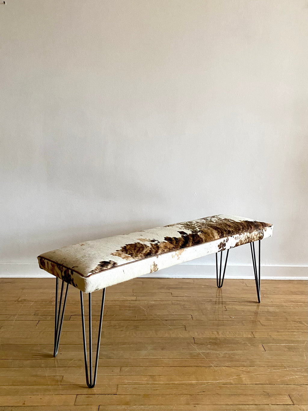 The Jackson Bench in Natural Cow Hide