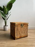 Vintage Rattan Chest / Nightstand / End Table