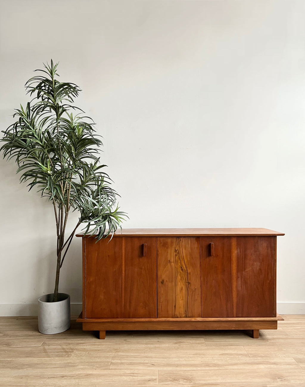 Vintage Mid Century Solid Walnut Credenza