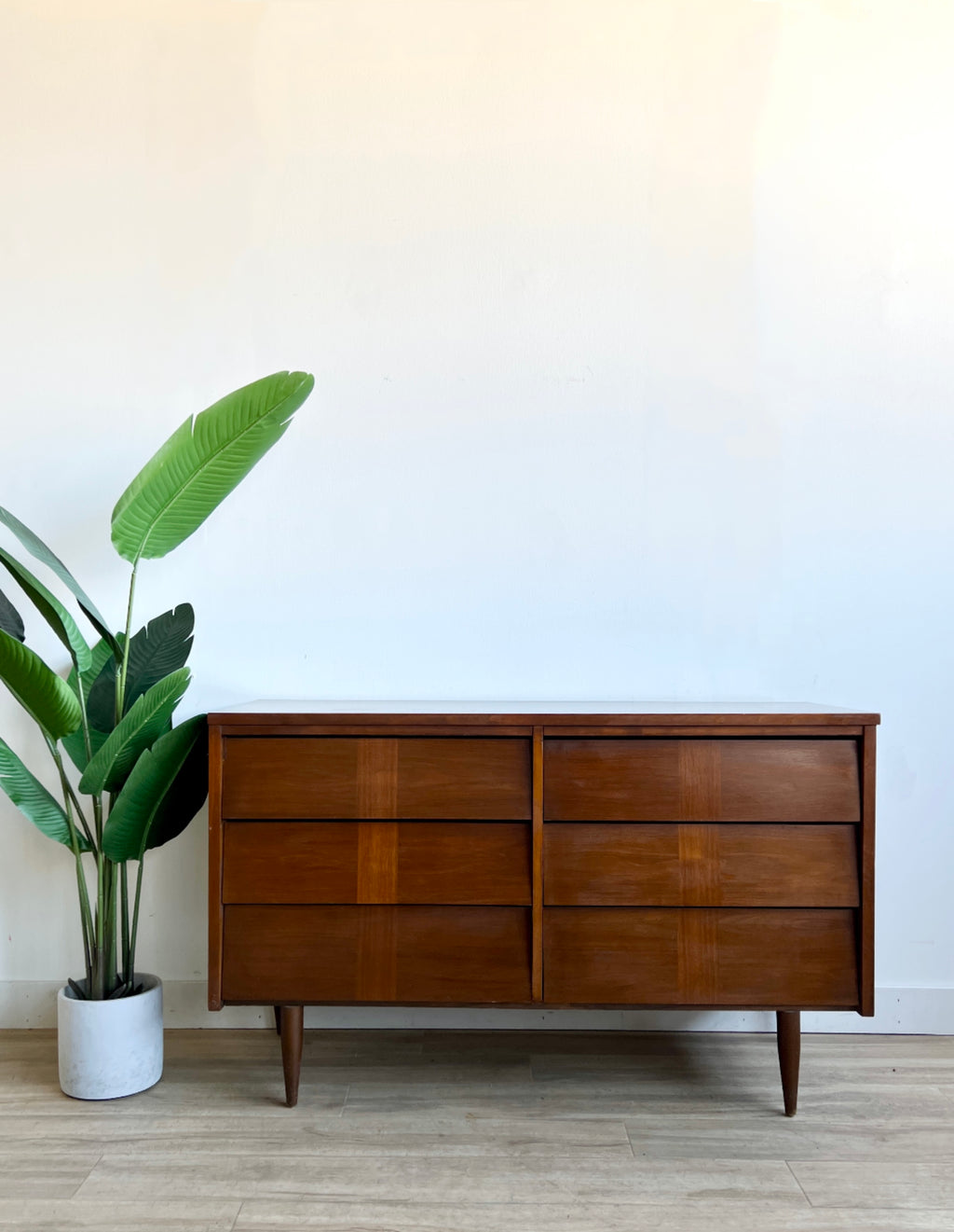 Vintage Mid Century Six Drawer Dresser