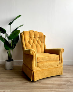 Vintage Mid Century Velvet Lounge Chair