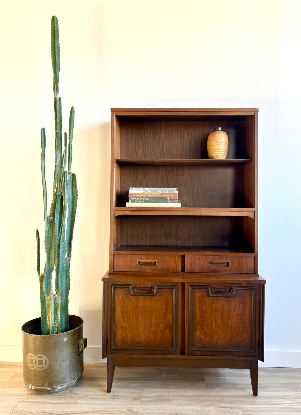 Vintage Mid Century Shelving Unit Hutch