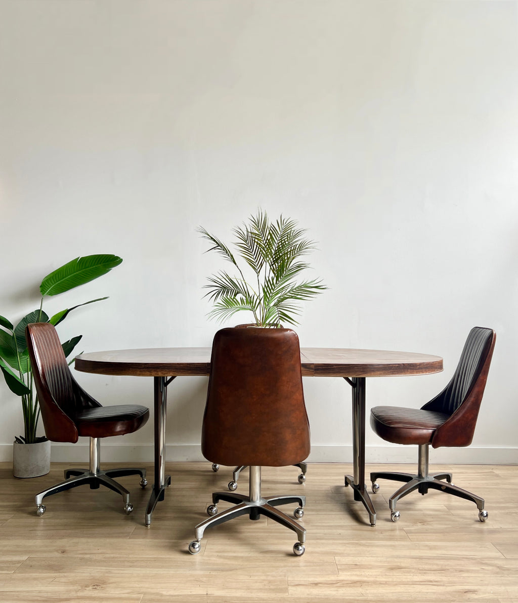 Vintage Mid Century Dining Set w/ Leaf by Chromecraft