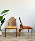 Vintage Mid Century Cane Lounge Chairs w/ Upholstery Service