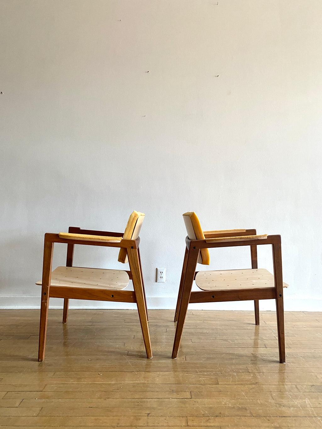 Pair of Swedish Teak Lounge Chairs and Upholstery Labor