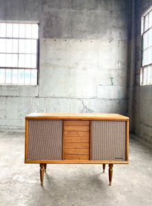Vintage Mid Century Stereo Console with record player
