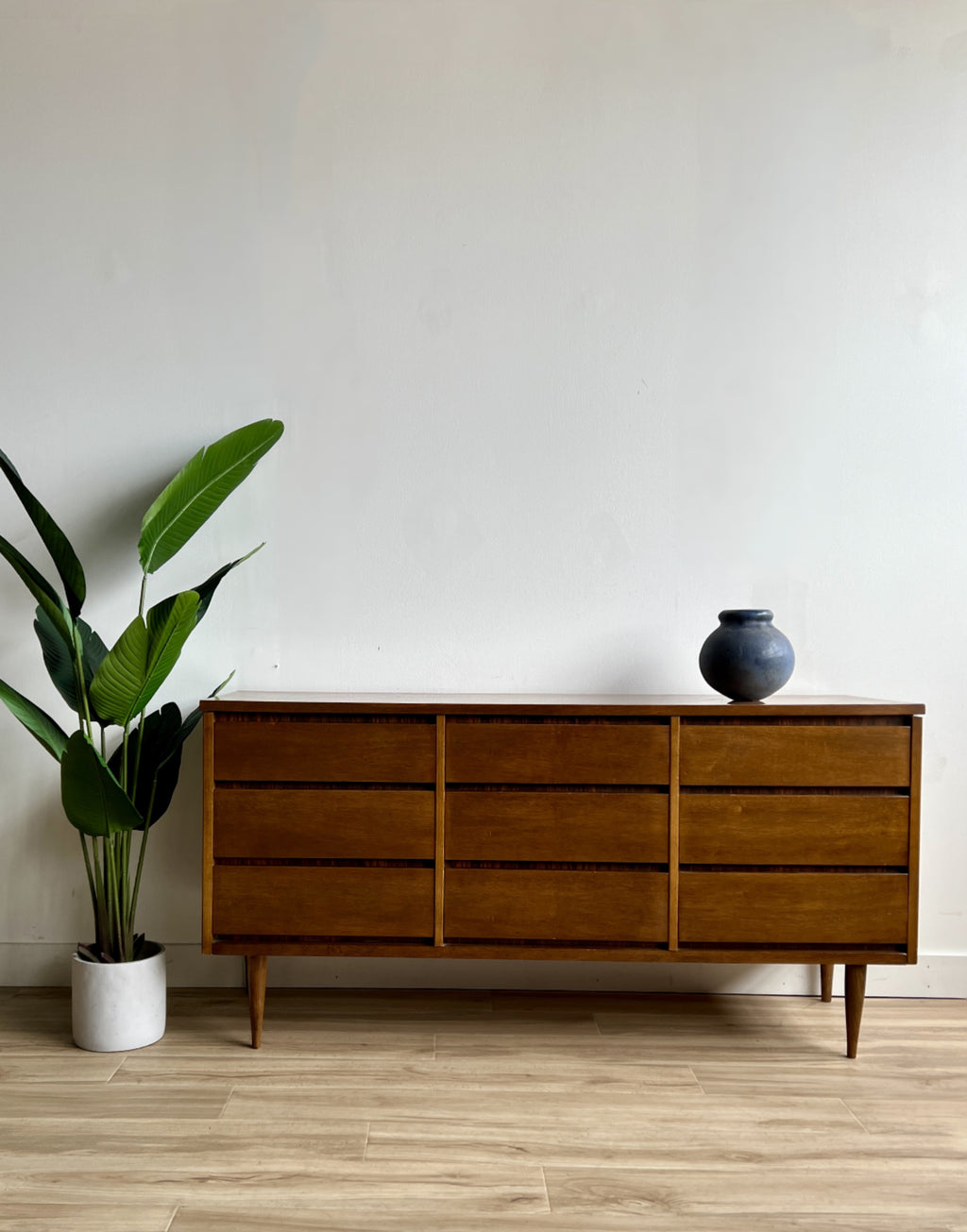 Mid Century Nine Drawer Dresser