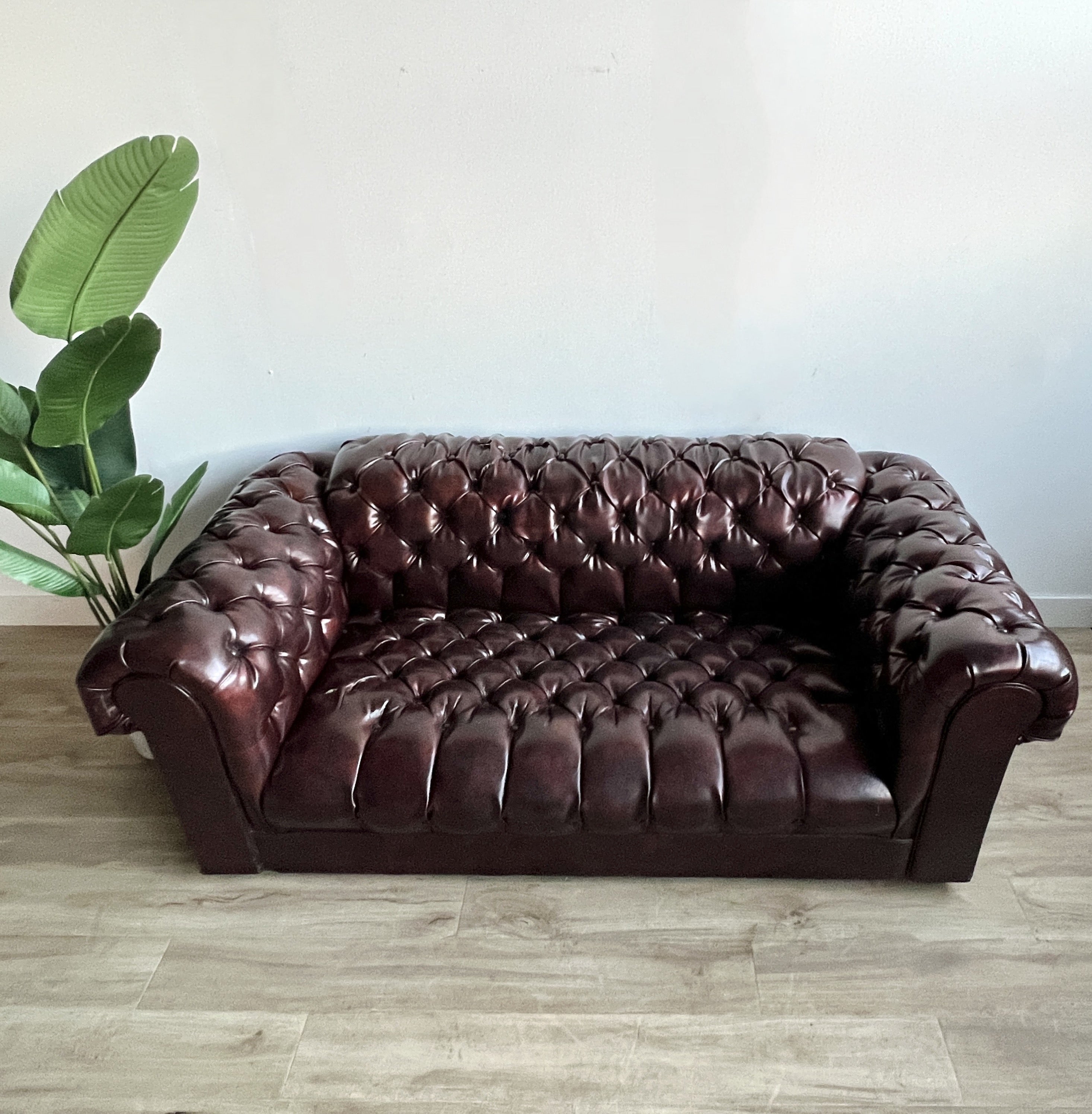 Vintage Leatherette Chesterfield Sofa