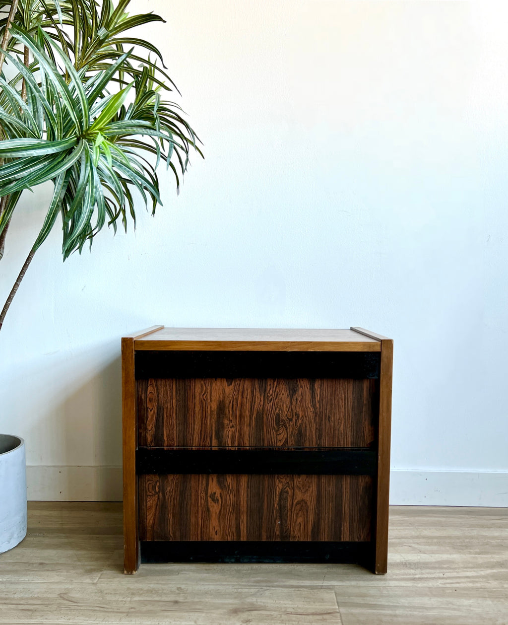 Vintage Mid Century Two Drawer Nightstand / End Table