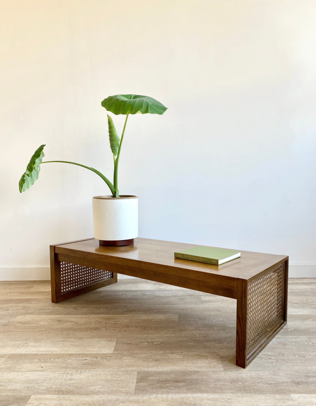 Vintage Mid Century Caned Coffee Table