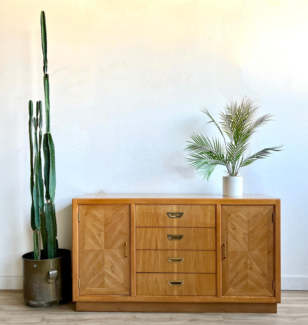 Vintage Credenza w/ Brass Pulls