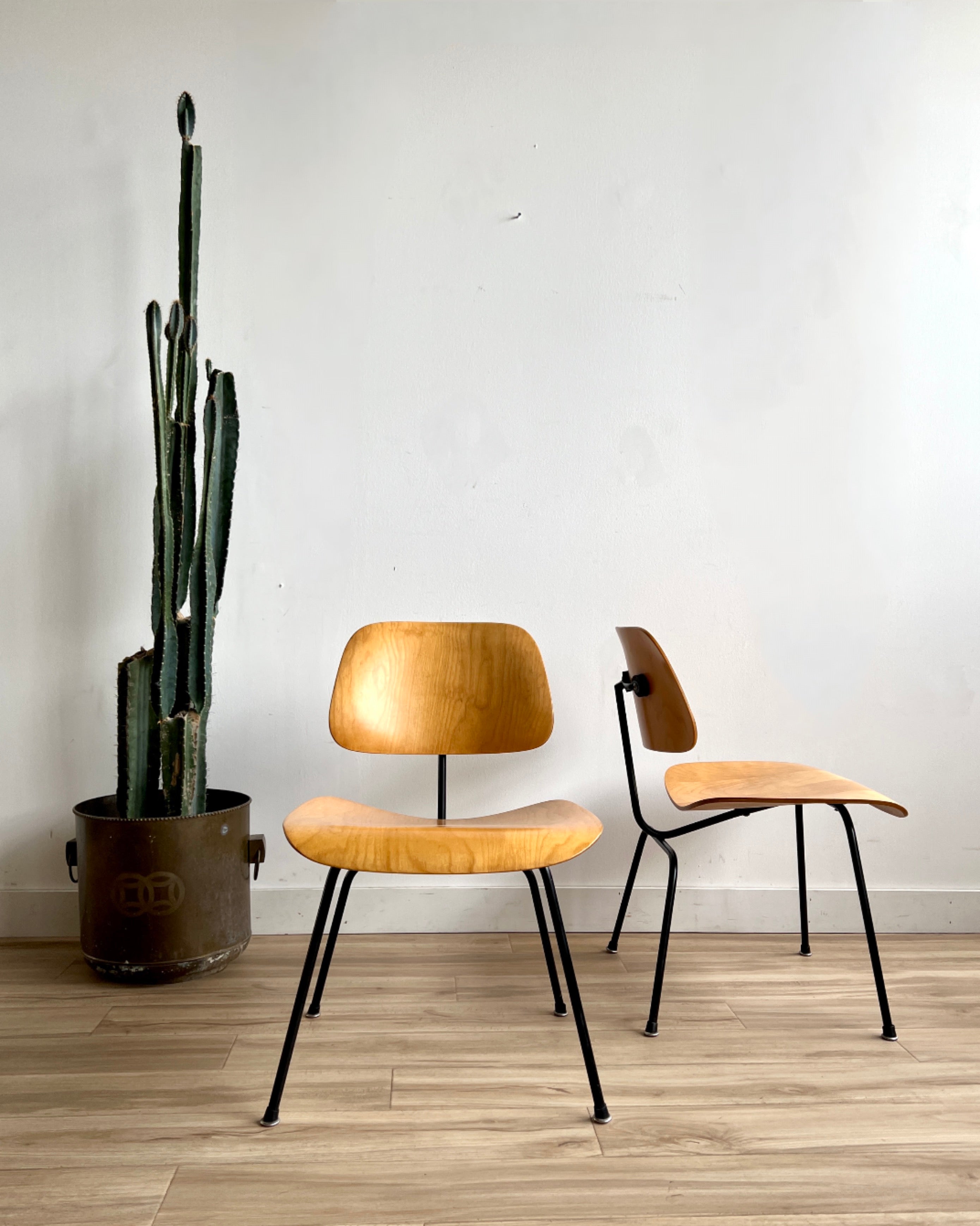Pair of Vintage Mid Century DCM Chairs by Charles and Ray Eames For Herman Miller