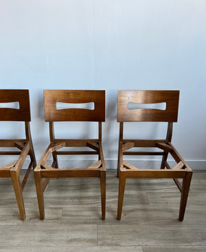 Set of Four Vintage Mid Century Dining Chairs with Upholstery Service