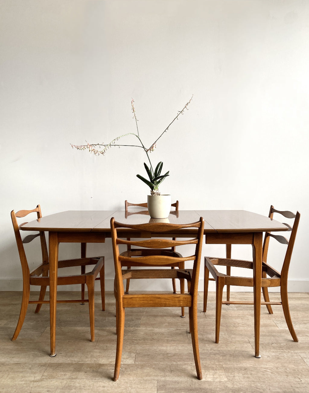 Vintage Mid-Century Dining Set in Your Choice of Fabric with Two Leaves