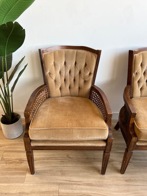 Pair of Mid Century Velvet Lounge Chairs