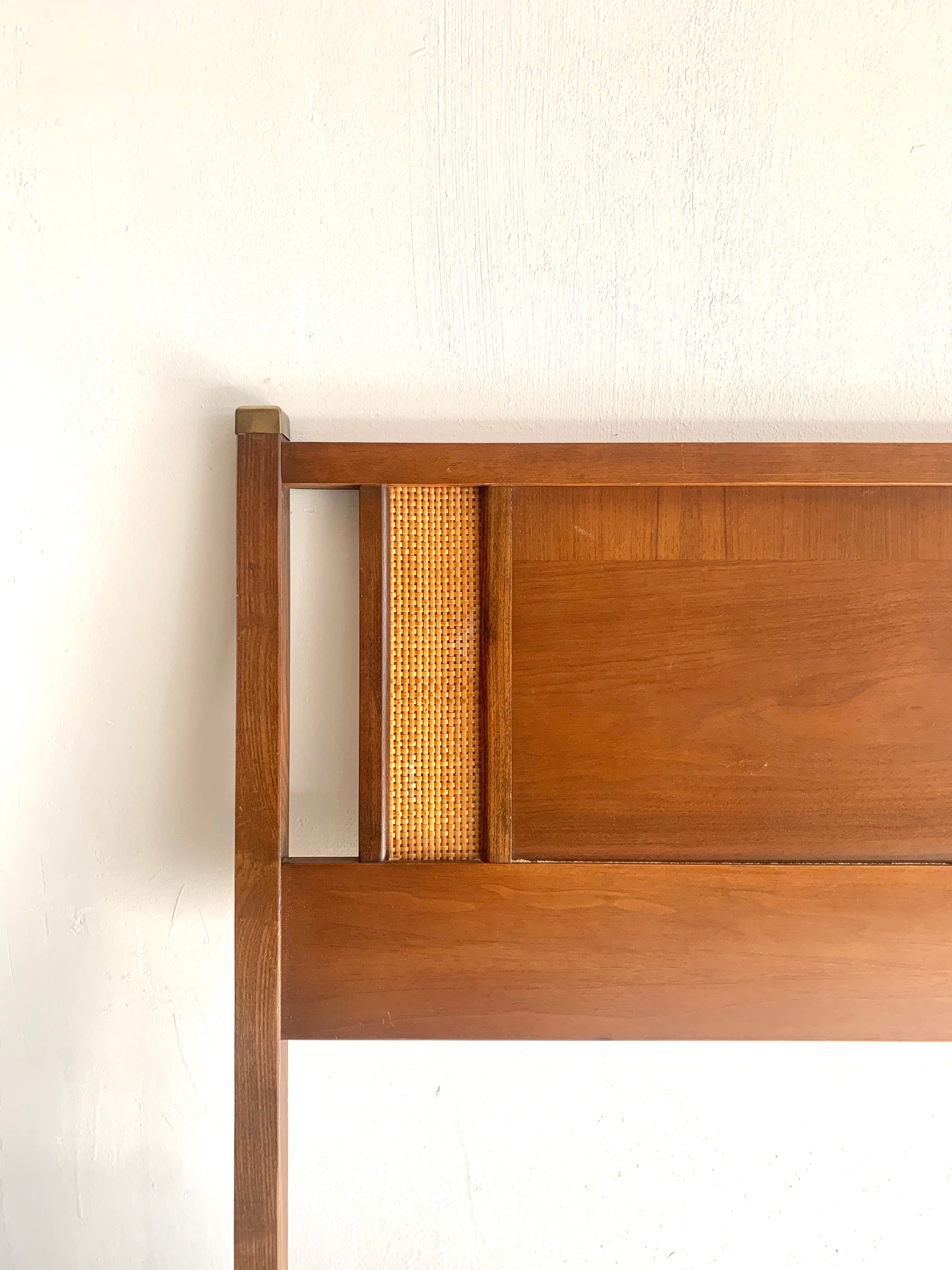 Mid-Century Headboard with Cane Detail