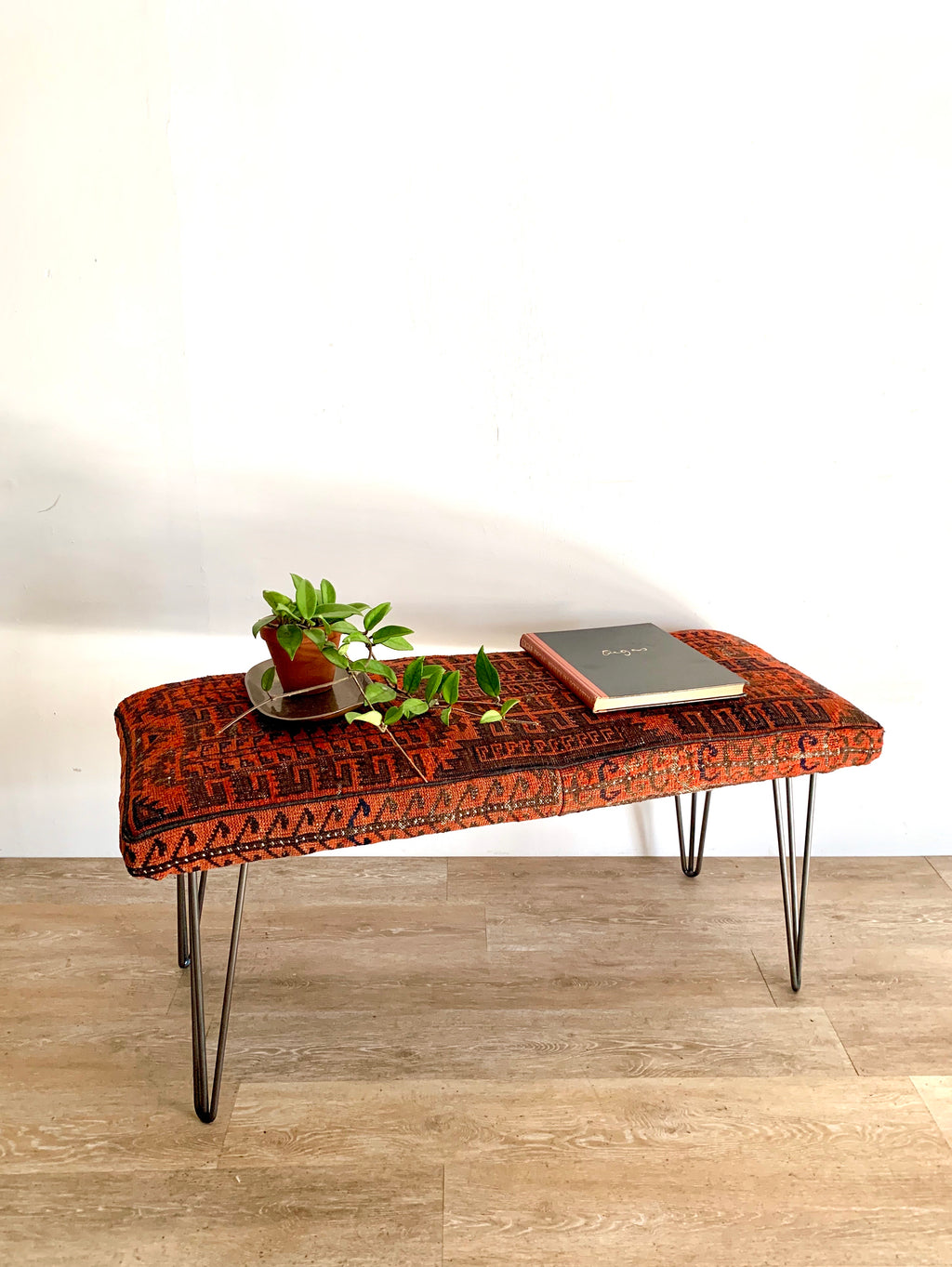Jackson Coffee Table / Bench in 1950s Persian Weave