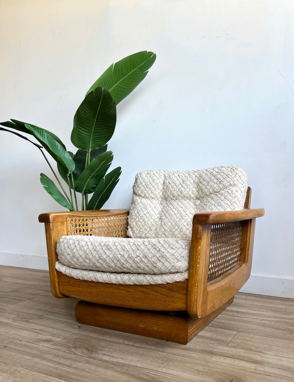 Vintage Lounge Chair with Cane Detail