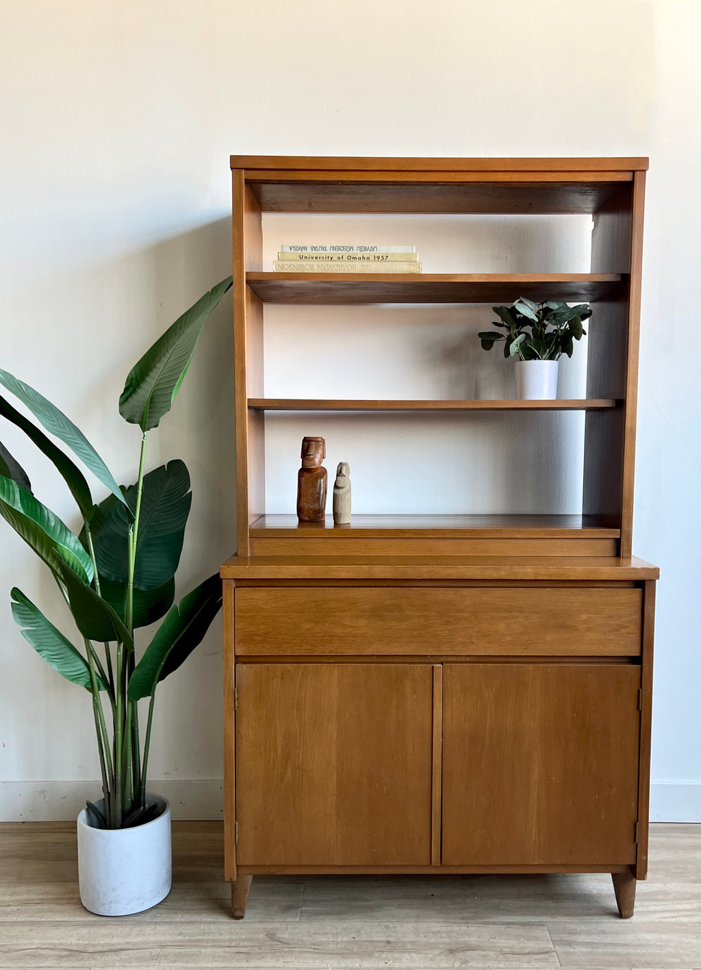 Vintage Mid Century Hutch Shelving Unit