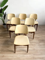 Set of Six Vintage Mid Century Dining Chairs w/ Upholstery Service