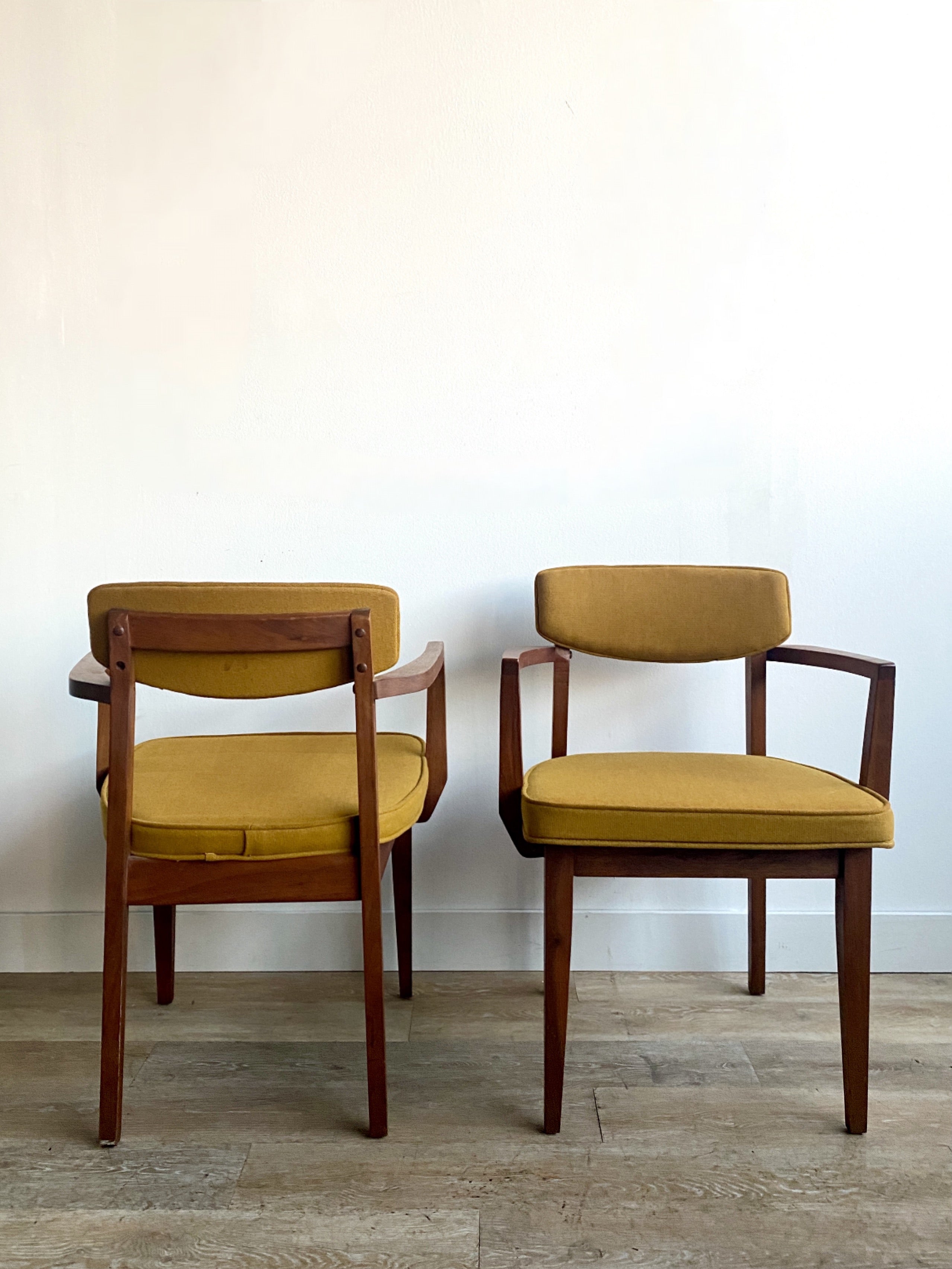 Pair of Mid Century Armchairs in Yellow