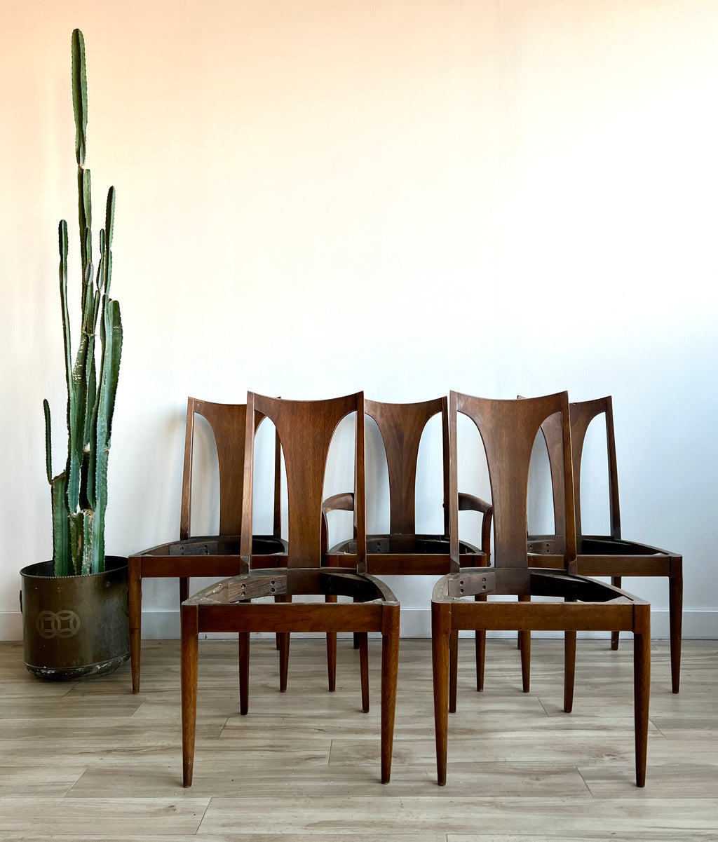 Set of Five Vintage Mid Century Dining Chairs with Upholstery Service