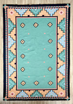 Vintage Hand Woven Southwestern Wool Sarape Rug