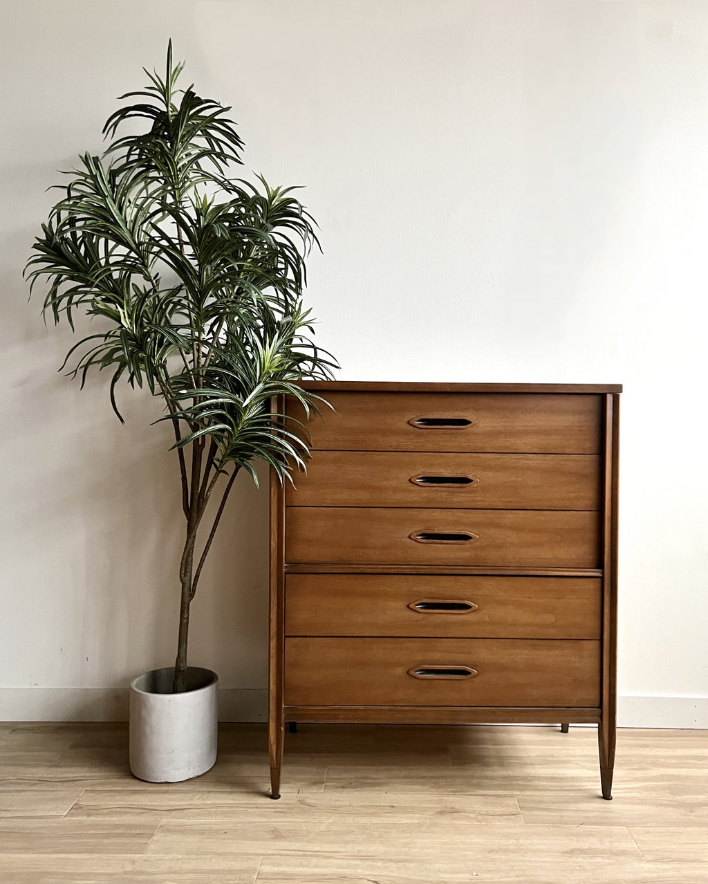 Vintage Mid Century Five Drawer Dresser