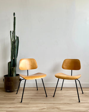 Pair of Vintage Mid Century DCM Chairs by Charles and Ray Eames For Herman Miller